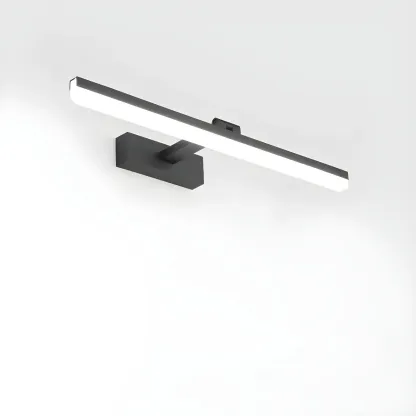 Edge Sleek Black LED Linear Vanity Light for Bathroom Mirror Image - 28