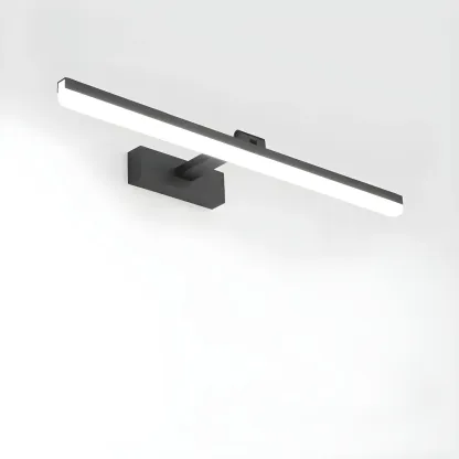 Edge Sleek Black LED Linear Vanity Light for Bathroom Mirror Image - 30
