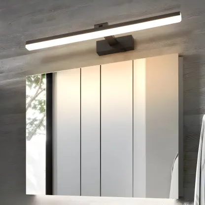 Edge Sleek Black LED Linear Vanity Light for Bathroom Mirror Image - 31
