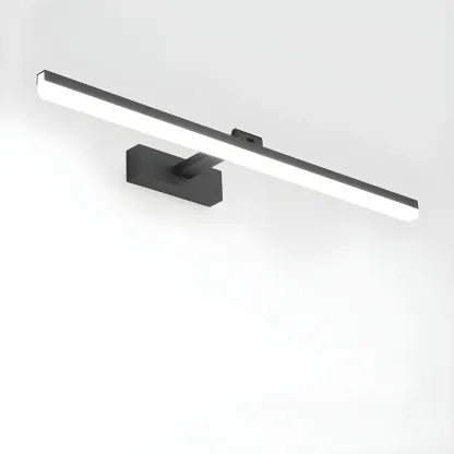 Edge Sleek Black LED Linear Vanity Light for Bathroom Mirror Image - 32