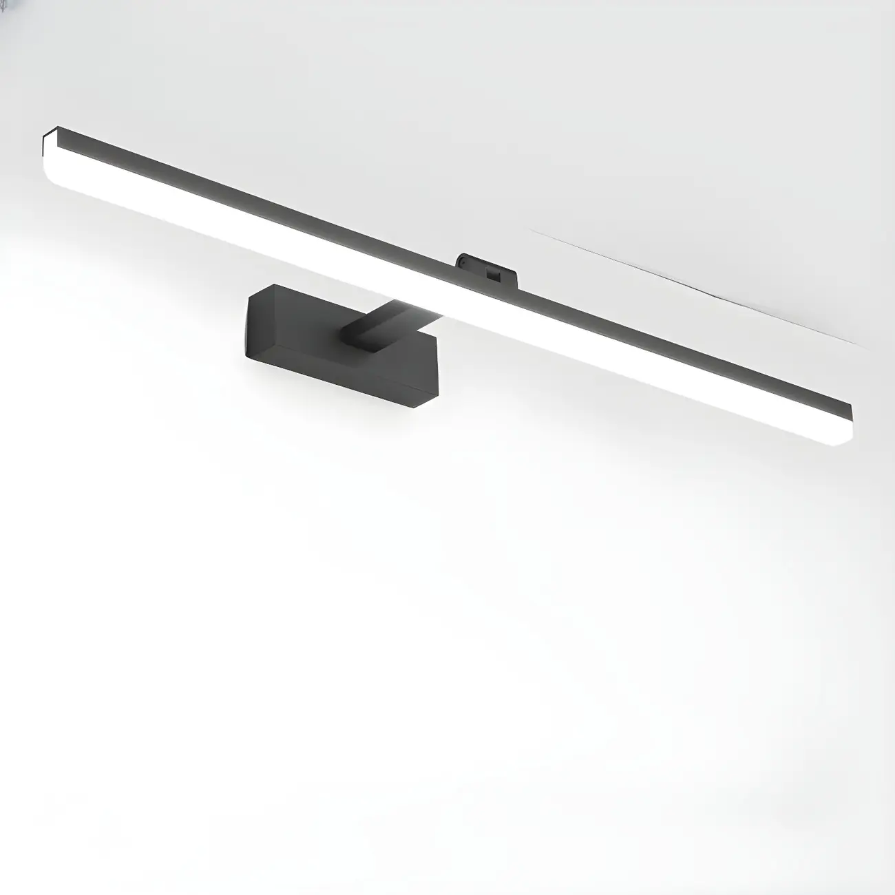 Edge Sleek Black LED Linear Vanity Light for Bathroom Mirror Image - 33 | homeyfad