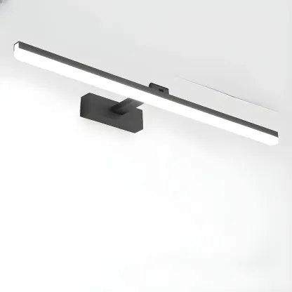 Edge Sleek Black LED Linear Vanity Light for Bathroom Mirror Image - 33