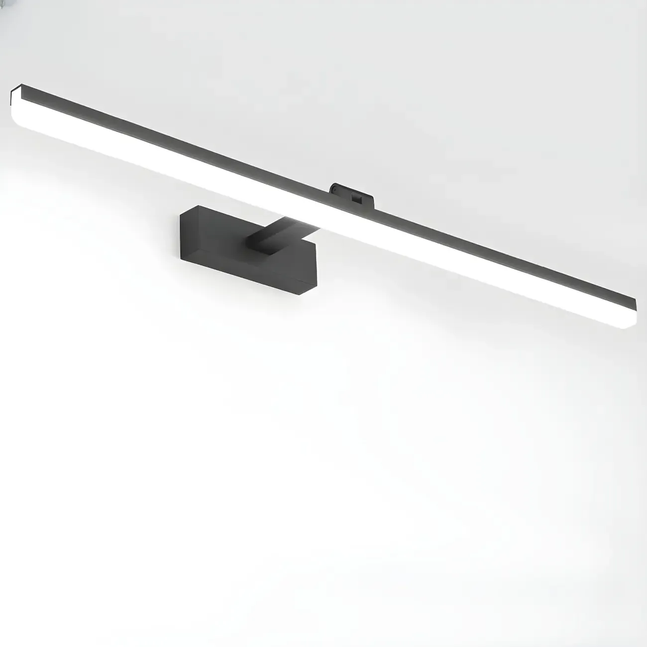 Edge Sleek Black LED Linear Vanity Light for Bathroom Mirror Image - 34