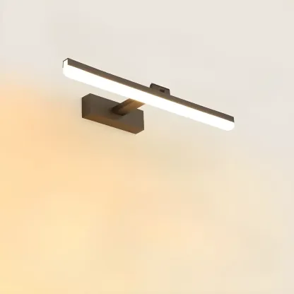 Edge Sleek Black LED Linear Vanity Light for Bathroom Mirror Image - 35