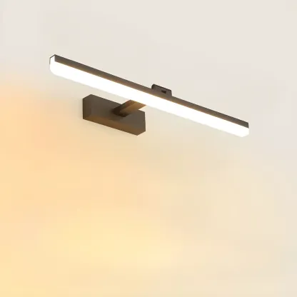 Edge Sleek Black LED Linear Vanity Light for Bathroom Mirror Image - 36