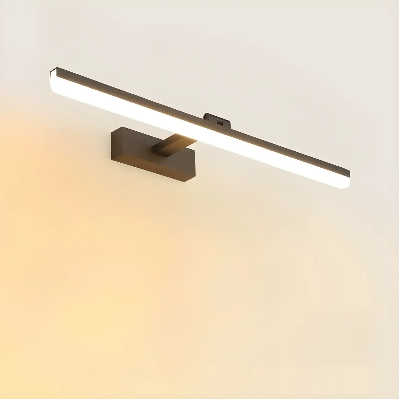 Edge Sleek Black LED Linear Vanity Light for Bathroom Mirror Image - 37