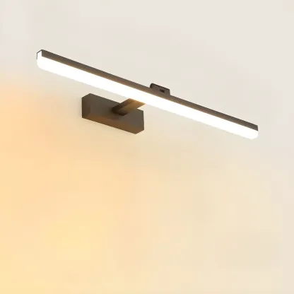 Edge Sleek Black LED Linear Vanity Light for Bathroom Mirror Image - 37