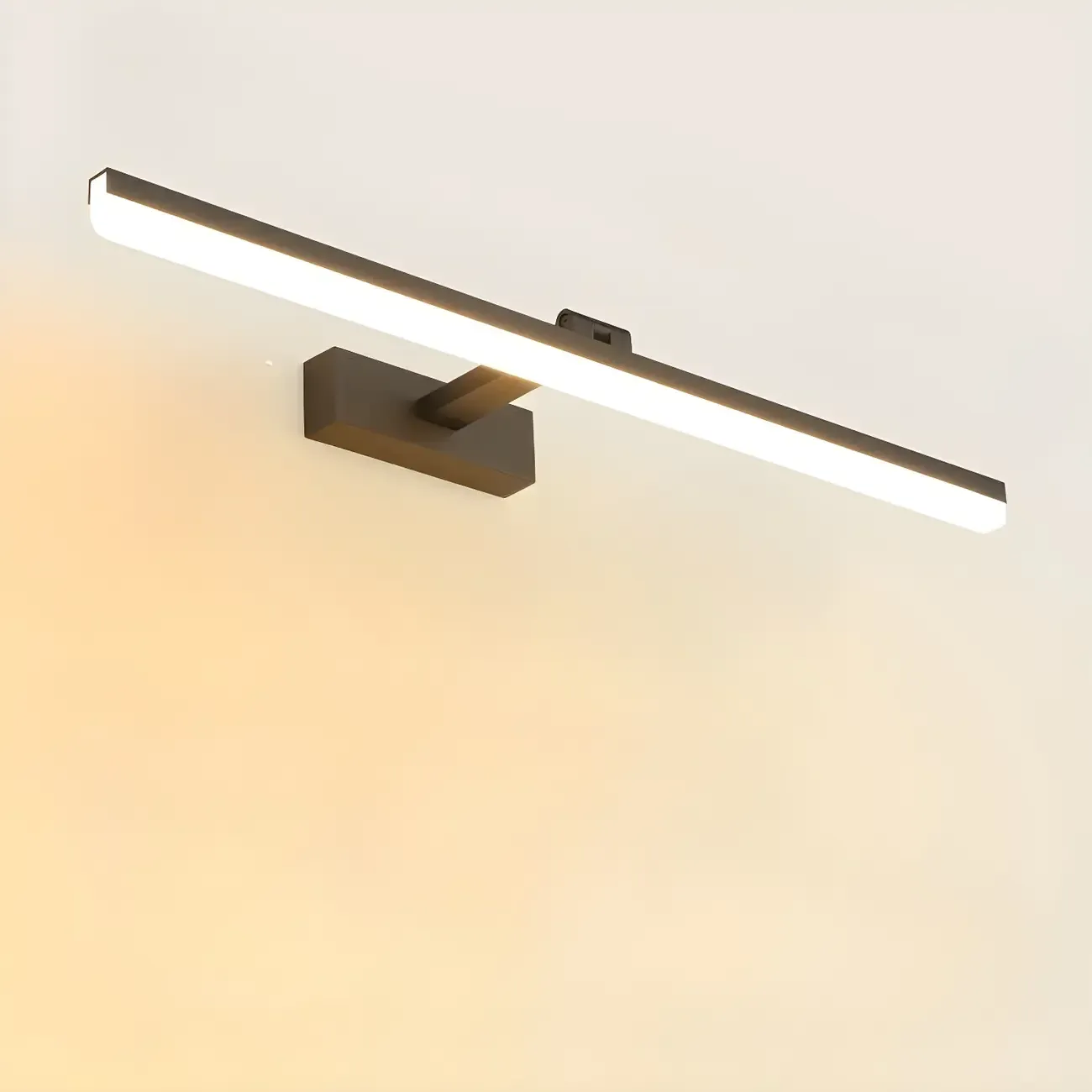 Edge Sleek Black LED Linear Vanity Light for Bathroom Mirror Image - 38
