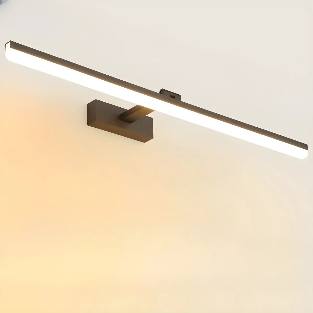 Edge Sleek Black LED Linear Vanity Light for Bathroom Mirror Image - 40