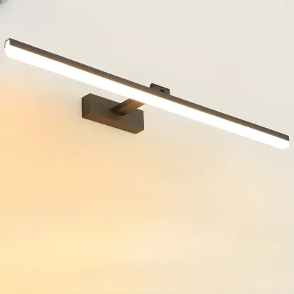 Edge Sleek Black LED Linear Vanity Light for Bathroom Mirror Image - 40