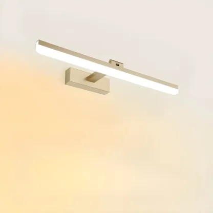 Edge Sleek Black LED Linear Vanity Light for Bathroom Mirror Image - 48