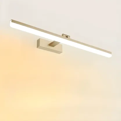 Edge Sleek Black LED Linear Vanity Light for Bathroom Mirror Image - 50