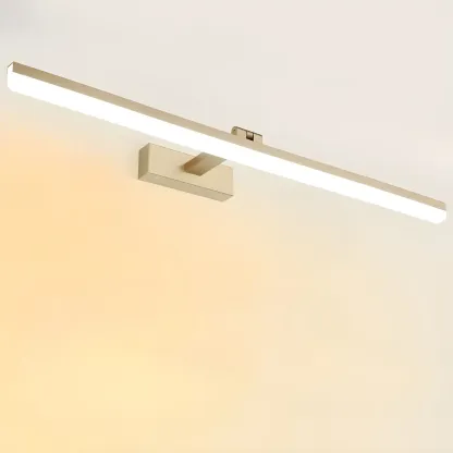 Edge Sleek Black LED Linear Vanity Light for Bathroom Mirror Image - 52