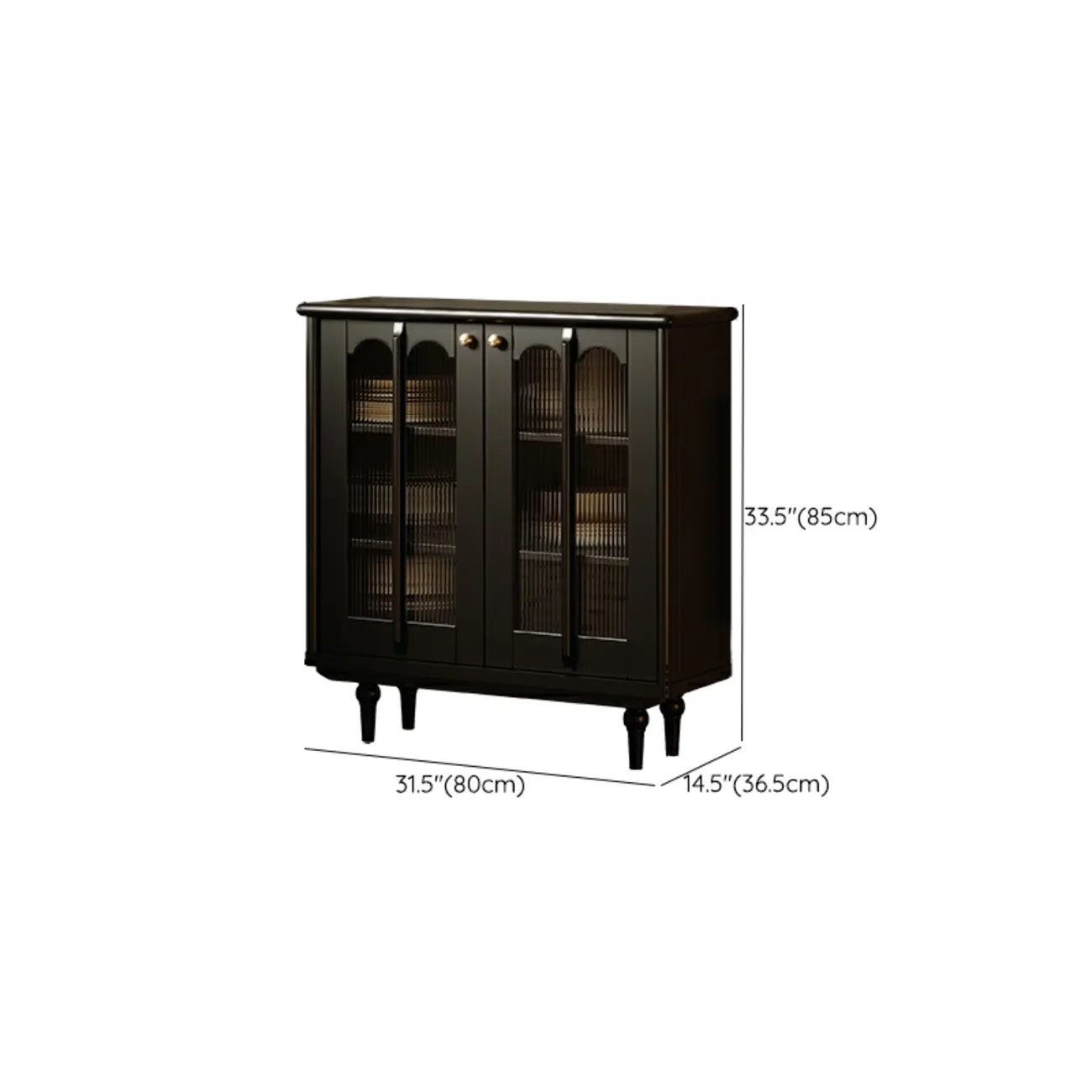 Elegant Black Wooden Buffet Table with Shelves #size | homeyfad