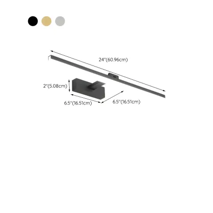 Edge Sleek Black LED Linear Vanity Light for Bathroom Mirror Image - 55