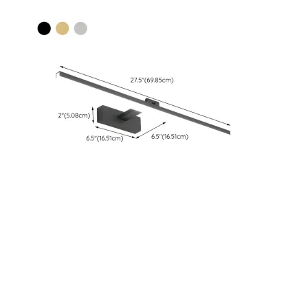 Edge Sleek Black LED Linear Vanity Light for Bathroom Mirror Image - 56