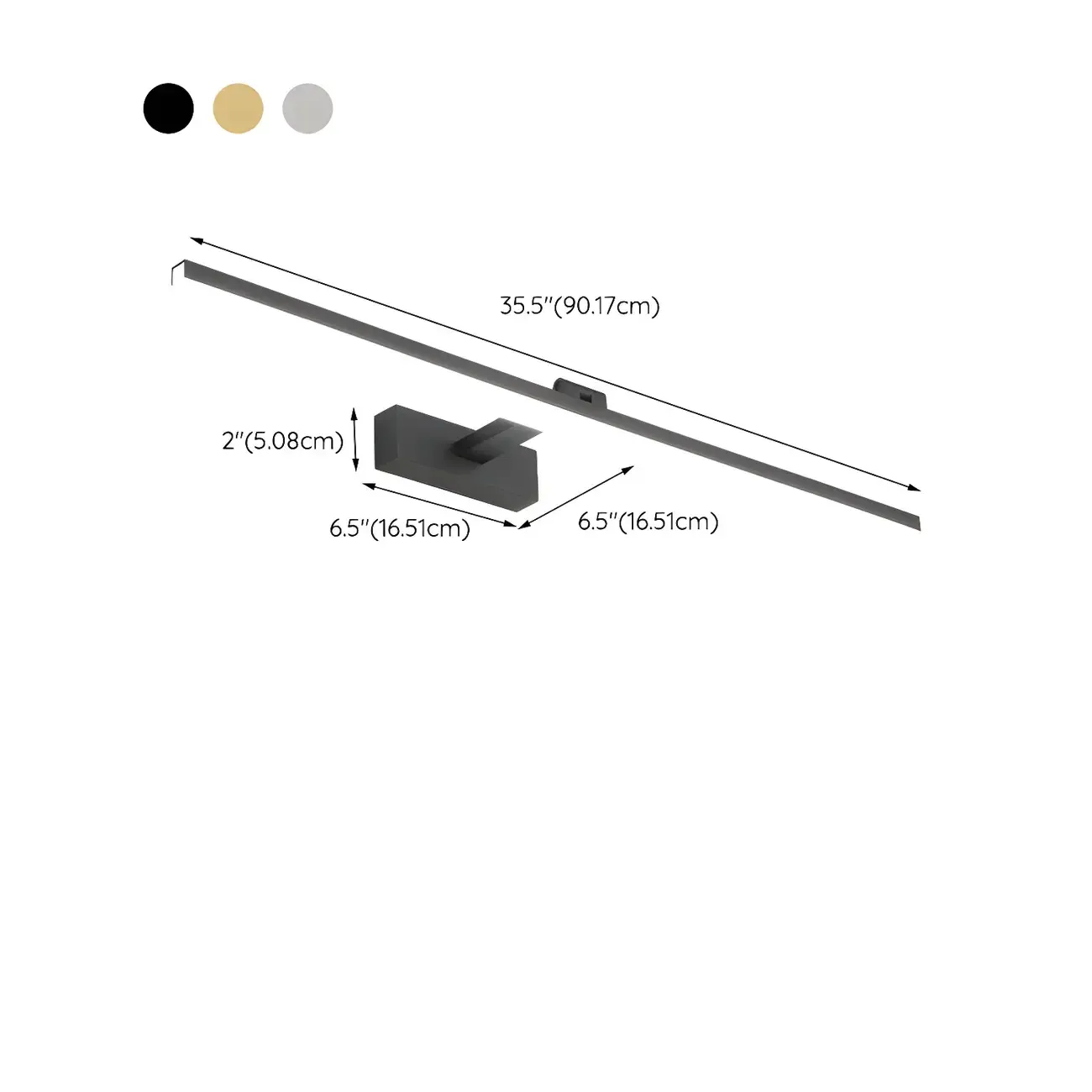 Edge Sleek Black LED Linear Vanity Light for Bathroom Mirror Image - 58