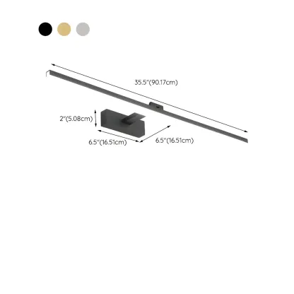 Edge Sleek Black LED Linear Vanity Light for Bathroom Mirror Image - 58