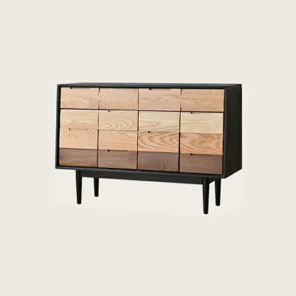 Modern Multi-Tone Wooden Sideboard with Storage & Cabinet  Image - 2