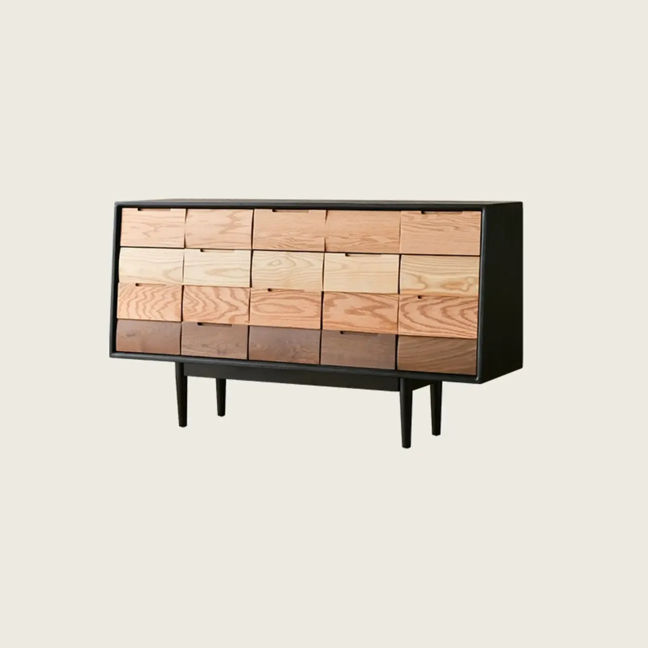 Modern Multi-Tone Wooden Sideboard with Storage & Cabinet  Image - 3