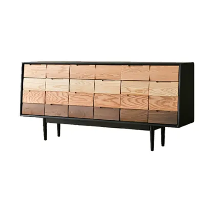 Modern Multi-Tone Wooden Sideboard with Storage & Cabinet  Image - 8
