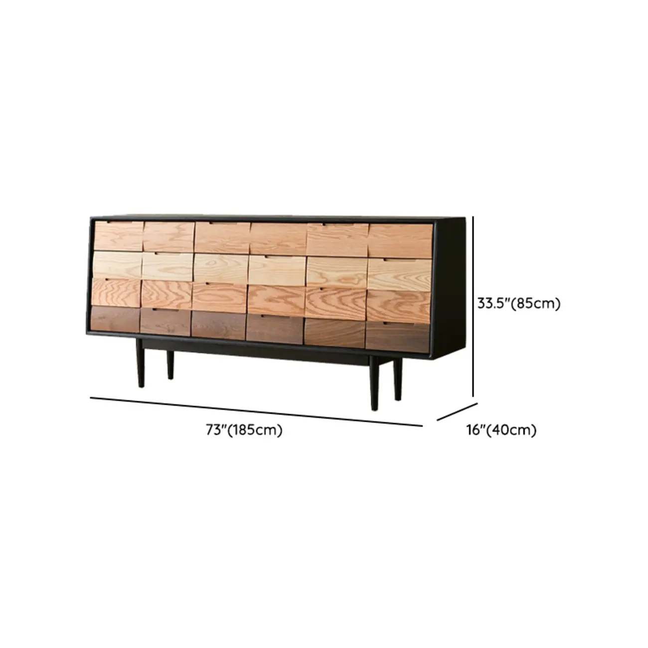 Modern Multi-Tone Wooden Sideboard with Storage & Cabinet  #size | homeyfad