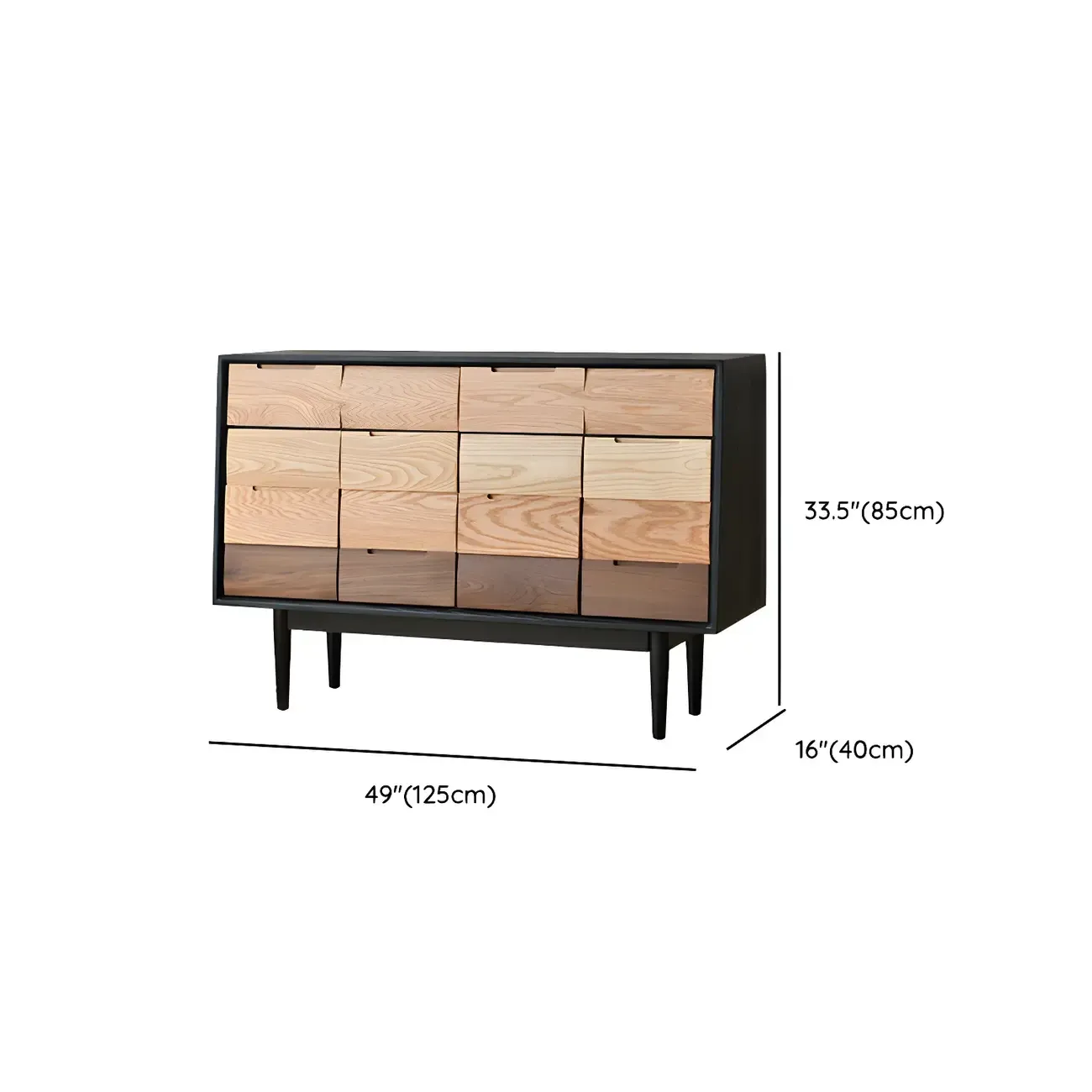 Modern Multi-Tone Wooden Sideboard with Storage & Cabinet  Image - 14