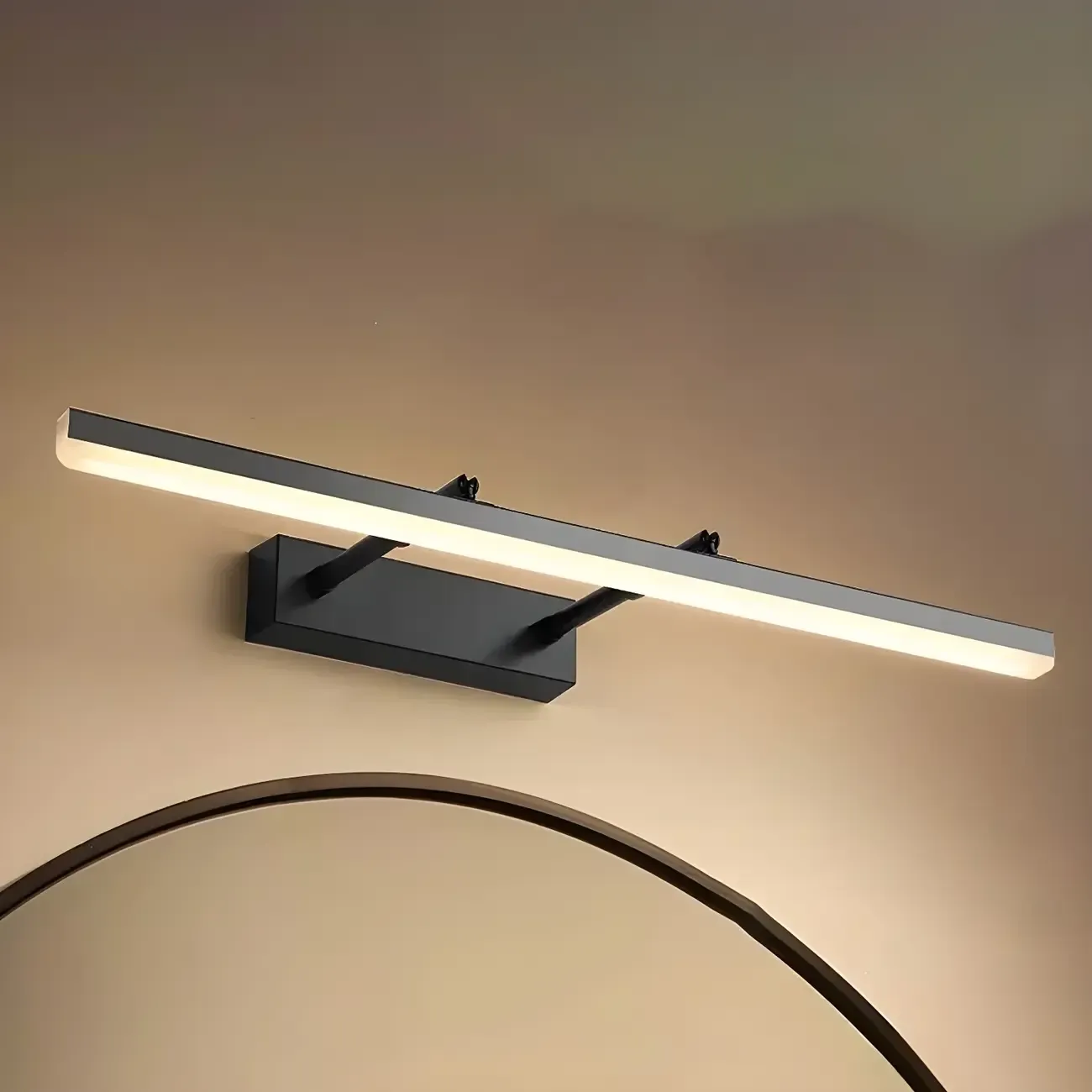 Modern Metal Silver LED Vanity Light with Acrylic Front for Living room Image - 9