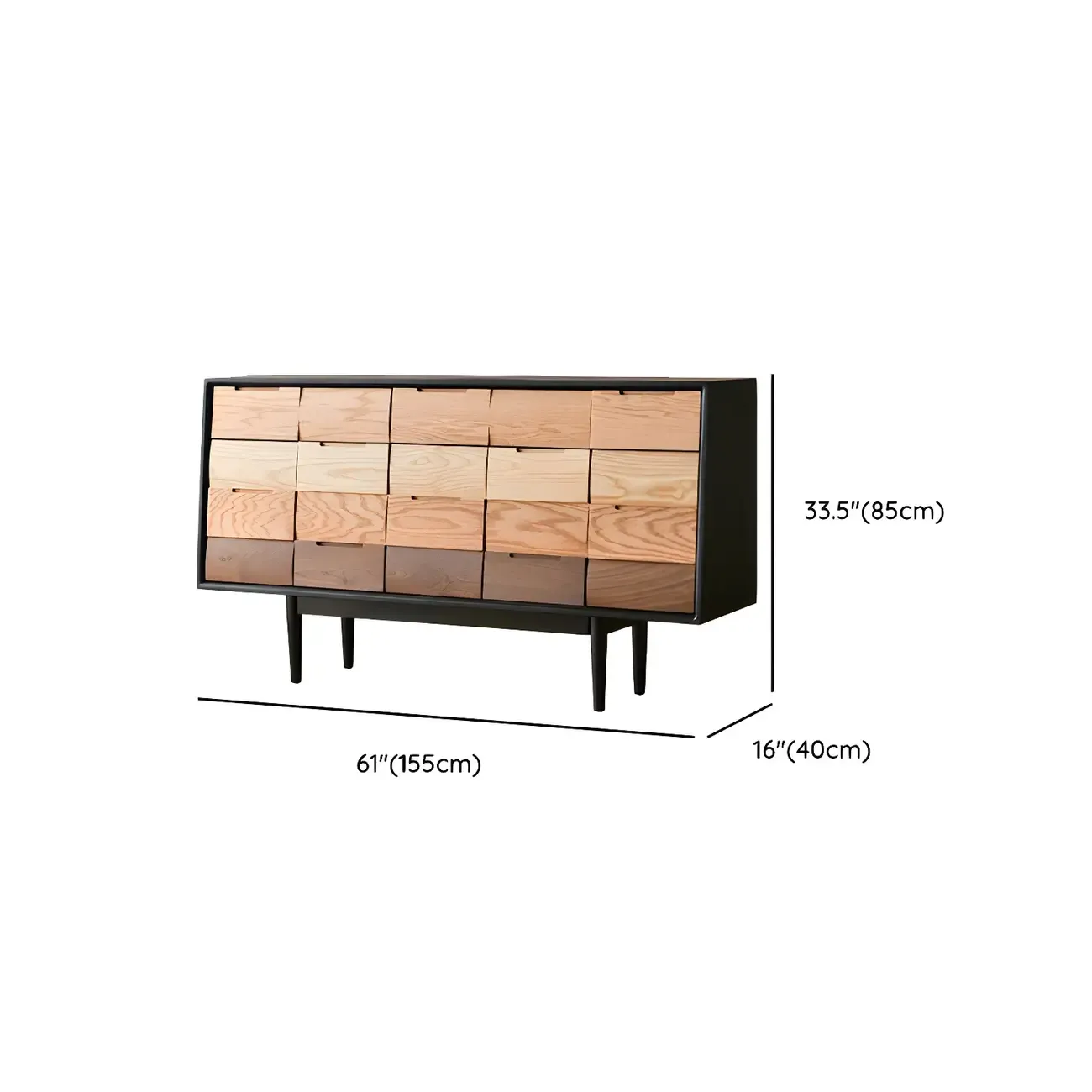Modern Multi-Tone Wooden Sideboard with Storage & Cabinet  Image - 15