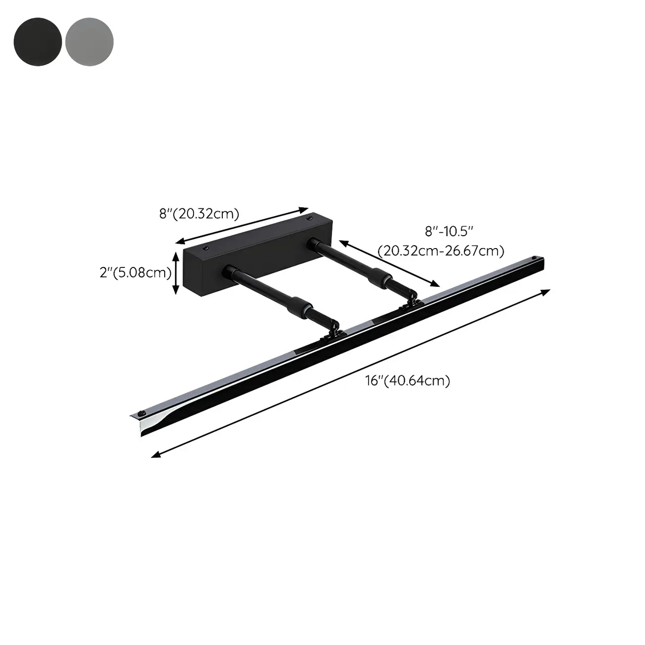 Modern Metal Silver LED Vanity Light with Acrylic Front for Living room #size | homeyfad