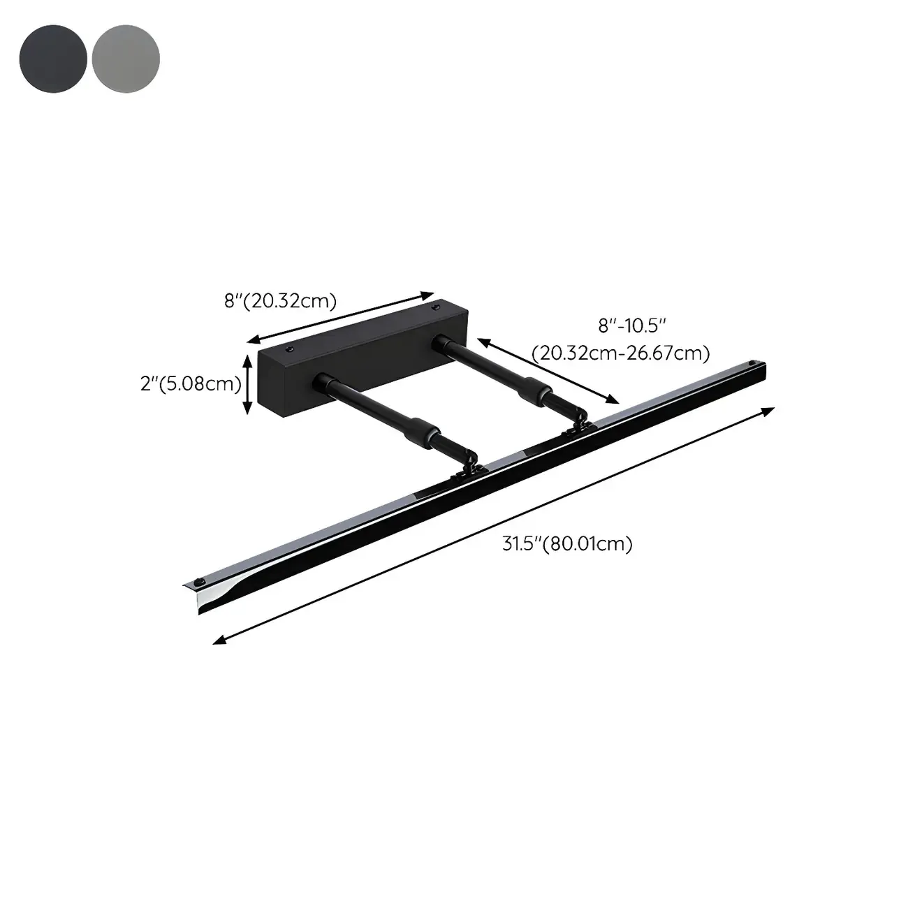 Modern Metal Silver LED Vanity Light with Acrylic Front for Living room Image - 16