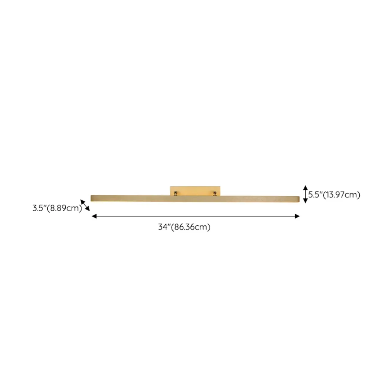 Gold LED Modern Mirror Front Wall Lamp with Integrated Dimmer Image - 11