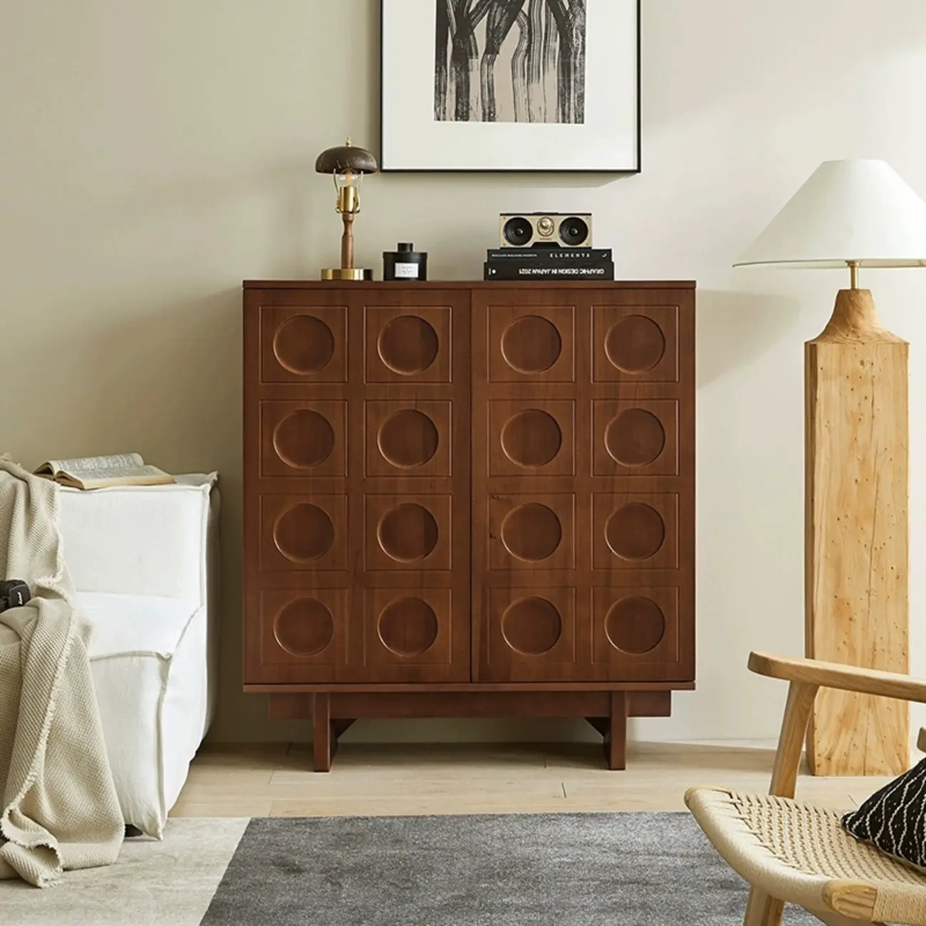 Modern Brown Sideboard with Adjustable Shelves & Cabinets Image - 1 | homeyfad
