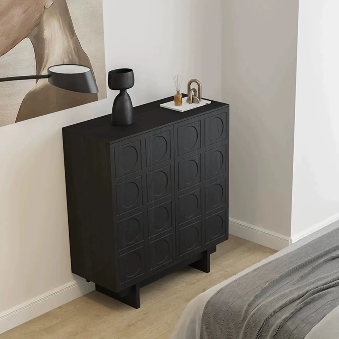 Modern Brown Sideboard with Adjustable Shelves & Cabinets Image - 4 | homeyfad