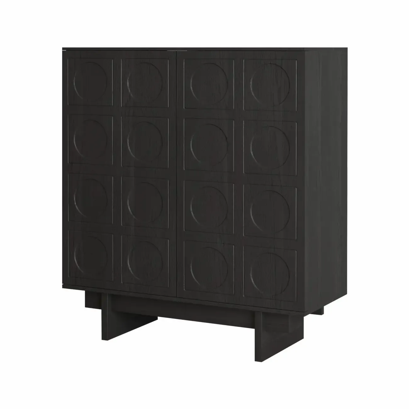 Modern Brown Sideboard with Adjustable Shelves & Cabinets Image - 7