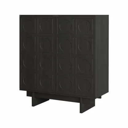 Modern Brown Sideboard with Adjustable Shelves & Cabinets Image - 7