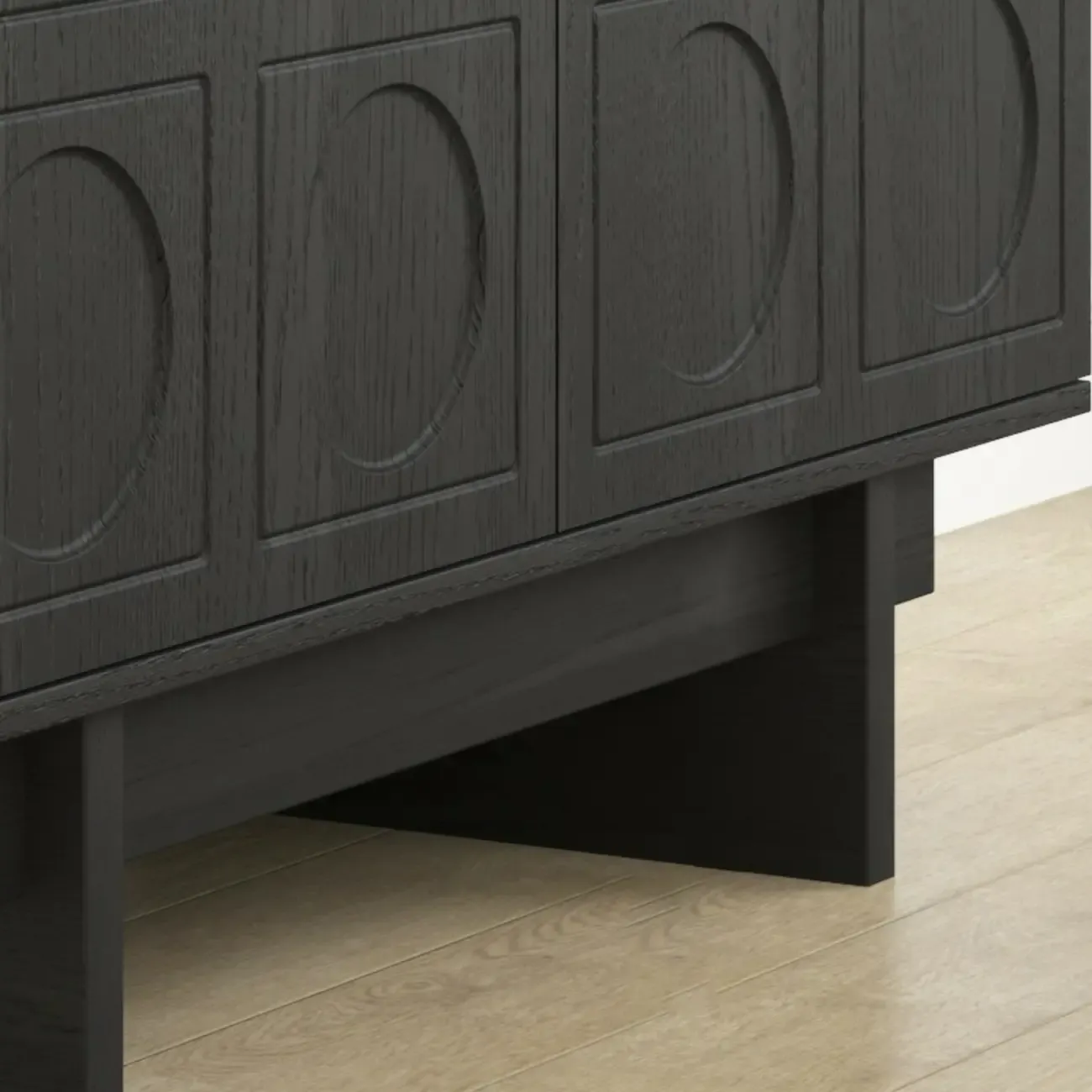 Modern Brown Sideboard with Adjustable Shelves & Cabinets Image - 8