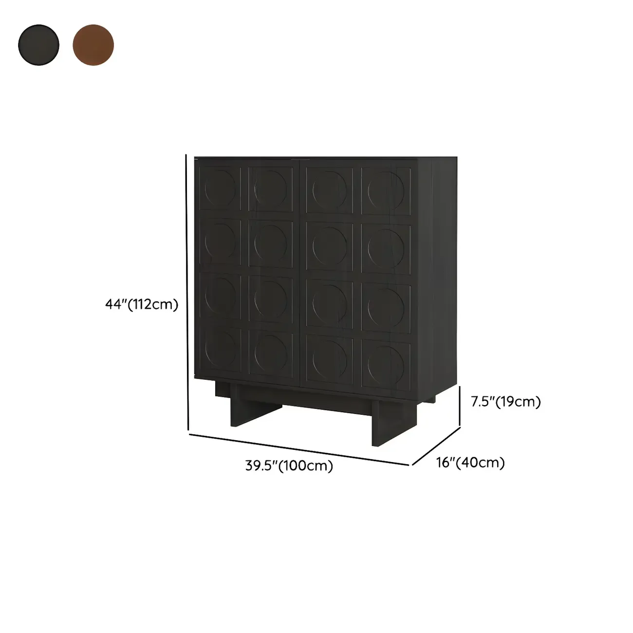 Modern Brown Sideboard with Adjustable Shelves & Cabinets #size