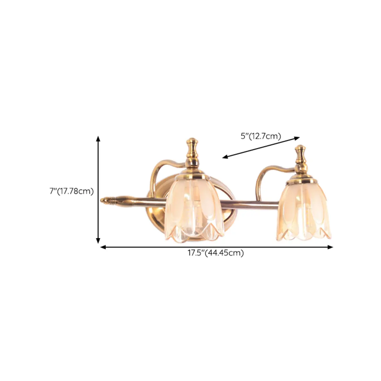 Contemporary Metal Vanity Light with Floral Glass Shade for Bedroom Decor Image - 18 | homeyfad