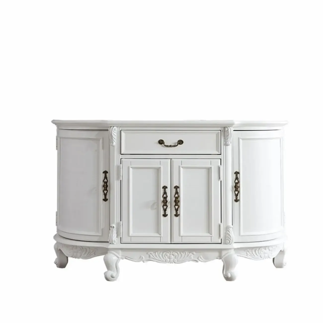 Vintage Brown Wooden Sideboard with Cabinets & Drawers  Image - 9