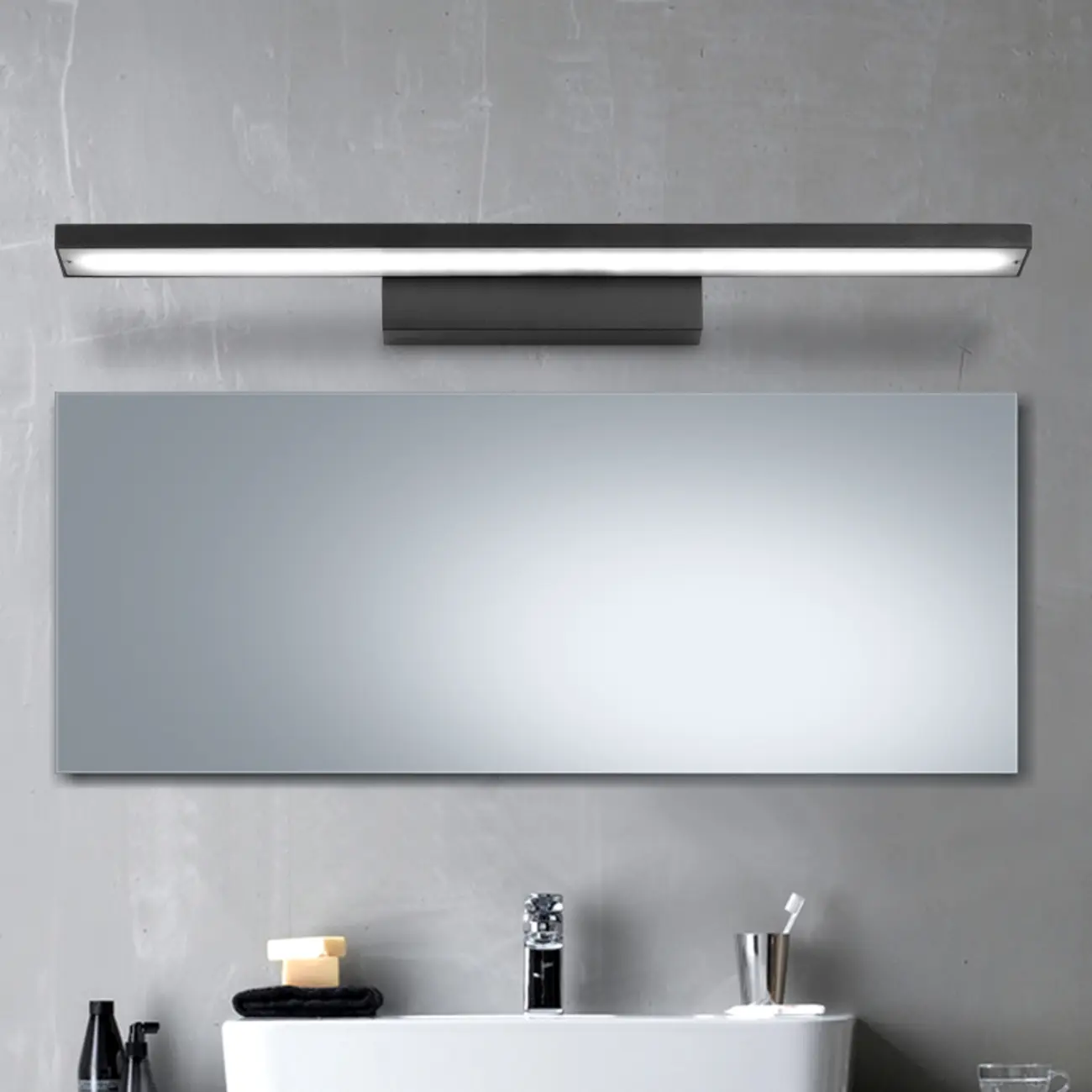 Modern LED Black Rectangle Vanity Light for Bathroom Mirror Image - 1 | homeyfad