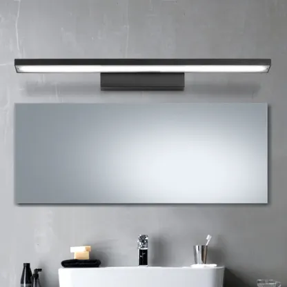 Modern LED Black Rectangle Vanity Light for Bathroom Mirror Image - 1
