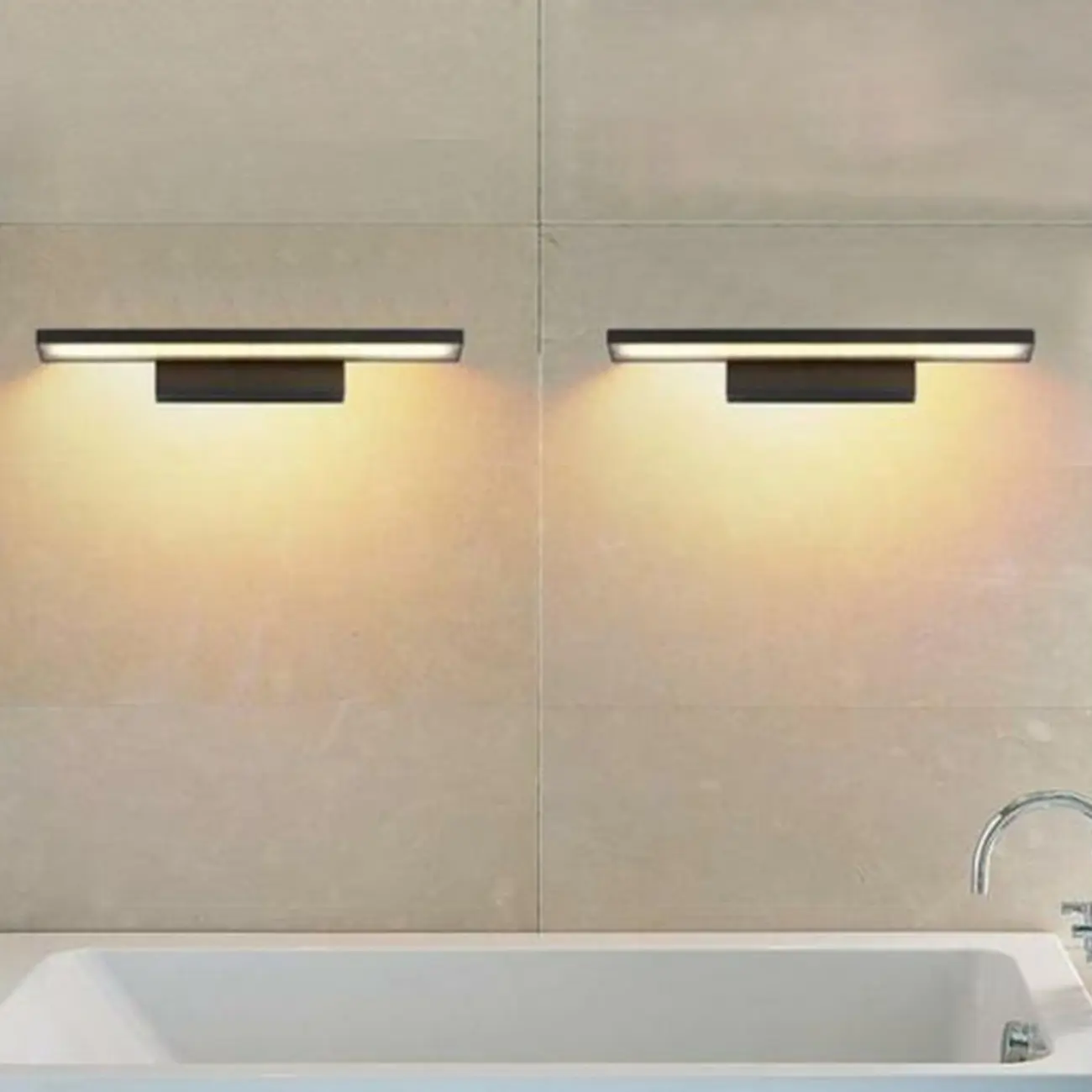 Modern LED Black Rectangle Vanity Light for Bathroom Mirror Image - 3 | homeyfad