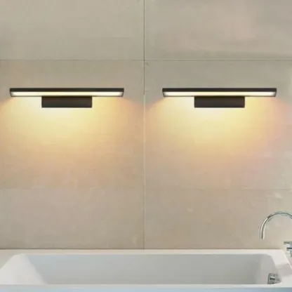 Modern LED Black Rectangle Vanity Light for Bathroom Mirror Image - 3