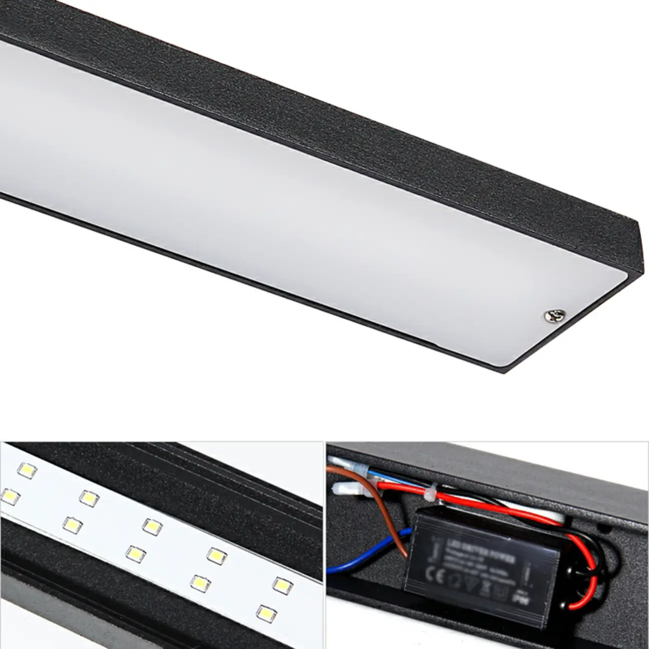 Modern LED Black Rectangle Vanity Light for Bathroom Mirror Image - 11 | homeyfad