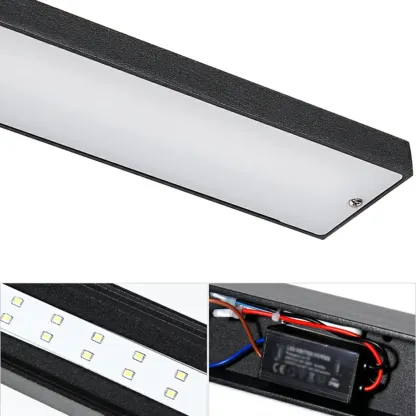 Modern LED Black Rectangle Vanity Light for Bathroom Mirror Image - 11