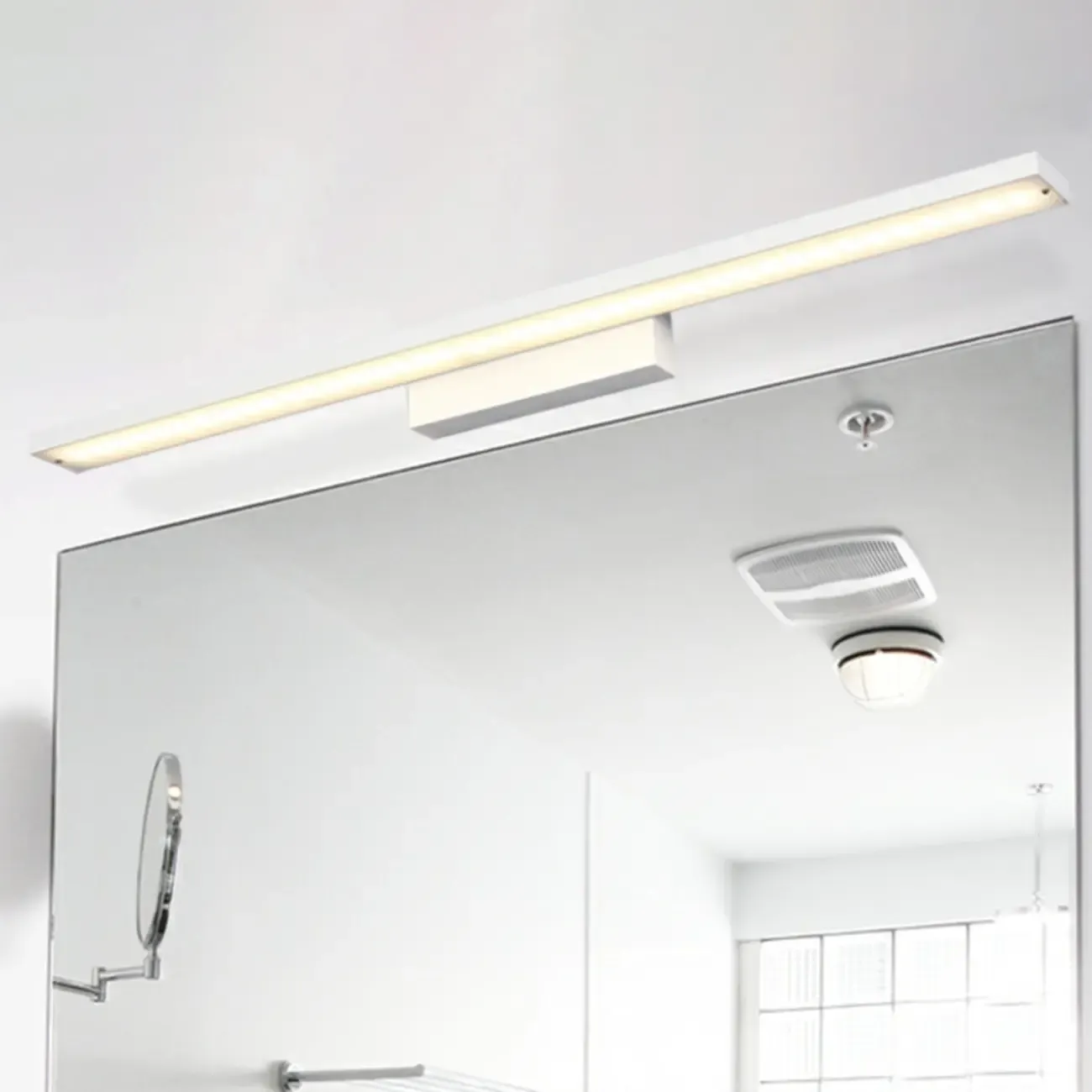 Modern LED Black Rectangle Vanity Light for Bathroom Mirror Image - 13