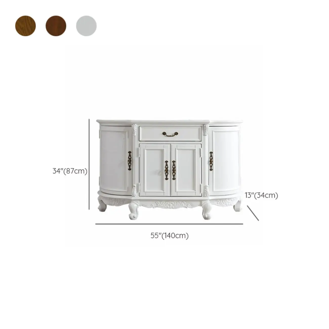 Vintage Brown Wooden Sideboard with Cabinets & Drawers  Image - 34 | homeyfad