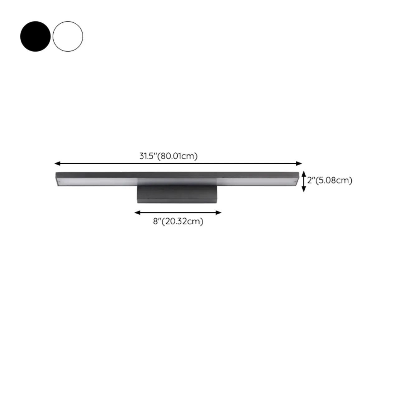 Modern LED Black Rectangle Vanity Light for Bathroom Mirror Image - 16