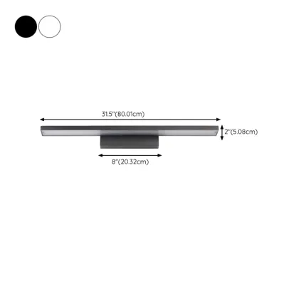 Modern LED Black Rectangle Vanity Light for Bathroom Mirror Image - 16